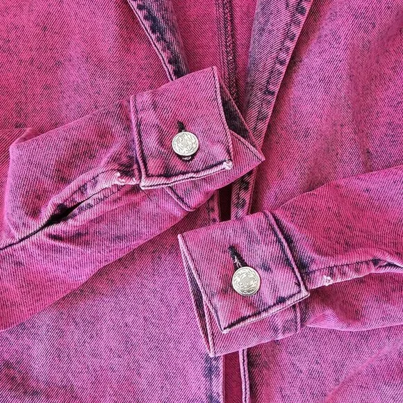 Vintage Sundance Dolman Pink Acid Washed Denim Jacket - Picture 6 of 7